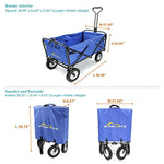 Summates Collapsible Folding Utility Wagon,Garden cart,Outdoor,Shopping (Blue)