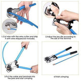 amzdeal Wire Crimper Battery Cable Crimping Tool for 0, 2, 4, 6, 8, 10 AWG Cable Lug Crimper with Cable Cutter (Improved)