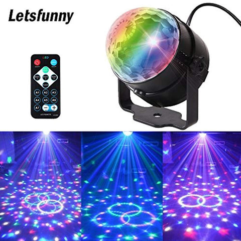 Letsfunny Disco Lights Sound Activated Strobe Light 7 Colors Party Lights Disco Ball for Parties, Karaoke, Celebration, Decoration