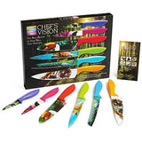 Cosmos Kitchen Knife Set in Gift Box - Unique Gifts For Men and For Women - 6-Piece Colorful Cooking Chef Knives Set