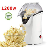 Hot Air Popcorn Popper, Popcorn Maker, 1200W Electric Popcorn Machine with Measuring Cup and Removable Lid, Healthy Popcorn Maker for Home, No Oil Needed, Great For Kids (White)