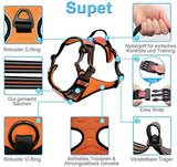 Supet Dog Harness No Pull, Adjustable Outdoor Pet Vest 3M Reflective Oxford Material Harness for Dogs Easy Control for Small Medium Large Dogs