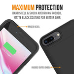 iPhone 8 Plus / 7 Plus Battery Case Qi Wireless Charging Compatible, Alpatronix BX190plus 5.5-inch 5000mAh Rechargeable Protective Portable Charger iPhone 8+/7+ Juice Bank Power Pack - Black