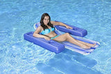 Poolmaster Swimming Pool Floating Chaise Lounge, Caribbean, Blue Stripe