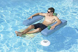 Poolmaster Swimming Pool Floating Chaise Lounge, Caribbean, Blue Stripe