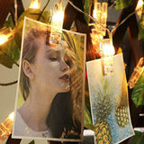 AbeyongD 40 LED Photo Clips String Lights,18ft USB Powered , Fairy String Lights for Hanging Photos Pictures Cards and Memos, Ideal gift for Bedroom Decoration (Warm White)