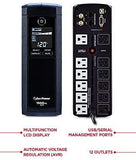 CyberPower  CP1500AVRLCD Intelligent LCD UPS System, 1500VA/900W, 12 Outlets, AVR, Mini-Tower