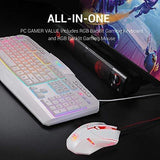 Redragon S101 PC Gaming Keyboard and Mouse Combo Wired LED RGB Backlit with Multimedia Keys Wrist Rest Mouse with 3200 DPI for Windows Computer Gamers (Gaming Mouse and Keyboard Set)