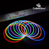 Glow Sticks Necklaces Party Pack - Bulk 100 Stick - Long Extra Bright Glow In The Dark Party Supplies - 22" Inch Necklaces Strong 6mm Thick - 9 Vibrant Neon Colors - Light Sticks for Kids - Mix