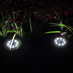 Maggift Solar Ground Lights, 8 LED Garden Pathway Outdoor In-Ground Lights, 4 Pack (White)