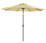 PATIO WATCHER 9-Ft Aluminum Patio Umbrella with Push Button Tilt and Crank, 250 GSM Fabric,8 Ribs, Beige