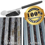 Grill Brush Scraper Universal Fit - Adjustable BBQ Grill Accessories Cleaning Kit - 12 Grooves Safe 18" Stainless Steel Barbecue Grill Cleaner Wizard Tools Weber Gas/Charcoal Grilling Grates