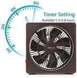 OPOLAR 8 Inch Desk Fan with Timer, USB Operated, 5 Speeds Powerful Wind, Quiet Operation for Personal Office, Portable Table Hanging Fan for RV, Travel Camping (Adapter Included)