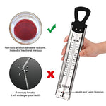 Candy thermometer/digital with clip/maple syrup thermometer/Jam/Sugar/Syrup Thermometer, Stainless Steel Glass Candy Thermometer With Hanging Hook and Non-toxic Aviation Kerosene Rod Core