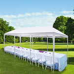 JOO LIFE 10' x 30' Canopy Outdoor Party Wedding Tent Heavy Duty Gazebo Pavilion 8 Removable sidewalls,White Canopy Tent BBQ Shelter