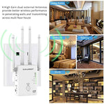 GALAWAY 1200Mbps WiFi Range Extender 2.4GHz and 5GHz Signal Extenders Internet Booster 360 Degree  Wifi Booster Signal Amplifier with 4 Antennas