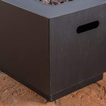 Great Deal Furniture Jasmine Outdoor Dark Grey Finish Iron Rectangular Fire Pit - 50,000 BTU