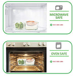 Sale 3 Pack Glass Meal Prep Containers 2 Compartment BPA Free Leakproof Glass Food Storage Containers Airtight Locking Lids Bento Lunch Box Containers Set in Large Insulated Thermal Cooler Lunch Bag