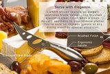 LUNAR Premium 6-Piece Cheese Knife Set - Complete Stainless Steel Cheese Knives Collection