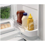 mDesign Plastic Kitchen Pantry Cabinet, Refrigerator, Freezer Food Storage Organizer Bin - for Fruit, Drinks, Snacks, Eggs, Pasta - Combo Includes Bins, Condiment Caddy, Egg Holder - Set of 4 - Clear