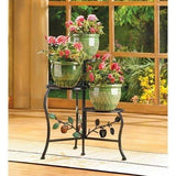 Gifts & Decor Country Apple Plant Stand Shelf Holds 3-Flower Pot