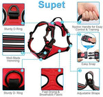 Supet Dog Harness No Pull, Adjustable Outdoor Pet Vest 3M Reflective Oxford Material Harness for Dogs Easy Control for Small Medium Large Dogs