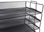 4 Tier Stackable Paper Tray - Metal Mesh Office File Organizer for Desk Printer Letter Teacher Paper Black Color by DeElf