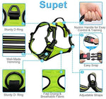 Supet Dog Harness No Pull, Adjustable Outdoor Pet Vest 3M Reflective Oxford Material Harness for Dogs Easy Control for Small Medium Large Dogs