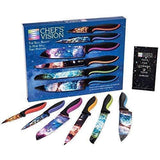 Cosmos Kitchen Knife Set in Gift Box - Unique Gifts For Men and For Women - 6-Piece Colorful Cooking Chef Knives Set