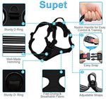 Supet Dog Harness No Pull, Adjustable Outdoor Pet Vest 3M Reflective Oxford Material Harness for Dogs Easy Control for Small Medium Large Dogs