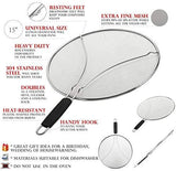 Grease Splatter Screen for Frying Pan 13" - Stops 99% of Hot Oil Splash - Protects Skin from Burns - Splatter Guard for Cooking - Iron Skillet Lid Keeps Kitchen Clean by Veracity & Verve