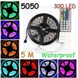 GenLed 16.4ft 5M Waterproof Flexible strip 300leds Color Changing RGB SMD5050 LED Light Strip Kit RGB 5M +44Key Remote+12V 5A Power Supply