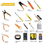 Computer Tool Kits - Professional 17 in 1 Network Cable Maintenance Tools - RJ45/RJ11/8P8C Connectors, LAN/Cat5e/Cat6 Cable Tester, Soldering Iron, Ethernet Stripping/Crimp Pliers Tool kit