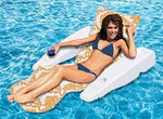 Poolmaster Swimming Pool Floating Chaise Lounge, Caribbean, Blue Stripe