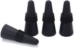 OHMAXHO Wine Stoppers (Set of 5), Silicone Wine Bottle Stopper and Beverage Bottle Stoppers, Black