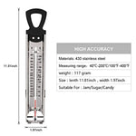 Candy thermometer/digital with clip/maple syrup thermometer/Jam/Sugar/Syrup Thermometer, Stainless Steel Glass Candy Thermometer With Hanging Hook and Non-toxic Aviation Kerosene Rod Core