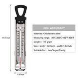 Candy thermometer/digital with clip/maple syrup thermometer/Jam/Sugar/Syrup Thermometer, Stainless Steel Glass Candy Thermometer With Hanging Hook and Non-toxic Aviation Kerosene Rod Core