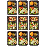 Durahome - Meal Prep Containers, 10-Pack 2 Compartment, BPA Free Food Storage Container with Lids, Portion Control, 30oz.