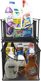 Sorbus Cabinet Organizer Drawer with Cover—Mesh Storage Organizer w/ Pull Out Drawers—Stackable, Ideal for Countertop, Cabinet, Pantry, Under the Sink, Desktop and More (Silver Bottom Drawer)
