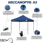 ABCCANOPY Pop up Canopy Tent Commercial Instant Shelter with Wheeled Carry Bag, 10x10 FT Navy Blue