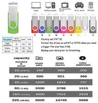 4GB Memory Stick USB 2.0 Flash Drive 10 Pack Bulk Thumb Drives 4 GB Portable Swivel Data Sticks Zip Drive Green PenDrive Jump Drive for Data Storage by FEBNISCTE