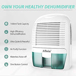 Afloia Electric Home Dehumidifier, Protable Mini Dehumidifier for Home 2200 Cubic Feet Ultra Quiet Air Dehumidifiers for Bathroom Home Bedroom Kitchen Basement Office Garage Caravan