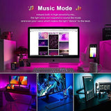 Led Strip Lights Sync to Music,32.8ft 5050 RGB Light Color Changing with Music IP65 Waterproof LED Rope by Proteove