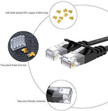 Lovicool Cat 6 Ethernet Patch Cable 100 ft Black, 4-Pair UTP Flat Networking Patch LAN Cable Ethernet Cords Network Wire Speed up to 250MHz with RJ45 Connectors 30m