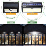 BAXIA TECHNOLOGY Solar Lights Outdoor, Wireless 100 LED Solar Motion Sensor Lights Waterproof Security Wall Lighting Outside for Front Door, Backyard, Steps, Garage, Garden (2000LM, 4PACK)