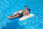 Poolmaster Swimming Pool Floating Chaise Lounge, Caribbean, Blue Stripe