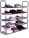 SoSo-BanTian1989 5-Tiers Shoe Rack 25 Pairs Non-Woven Fabric Shoe Storage Organizer Shoe Tower Cabinet,39 x 11 x 37inch (Black)