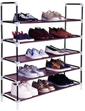 SoSo-BanTian1989 5-Tiers Shoe Rack 25 Pairs Non-Woven Fabric Shoe Storage Organizer Shoe Tower Cabinet,39 x 11 x 37inch (Black)