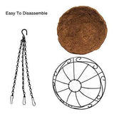 Metal Hanging Planter Basket with Coco Coir Liner 12 Inch Round Wire Plant Holder with Chain Porch Decor Flower Pots Hanger Garden Decoration Indoor Outdoor Watering Hanging Baskets by AMAGABELI GARDEN & HOME