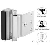 Home Security Door Lock, 2 Pack Upgrade Easy Unlock Childproof Door Reinforcement Lock with 3" Stop Withstand 800 lbs for Inward Swinging Door, Add Extra Lock to Defend Your Home Safe